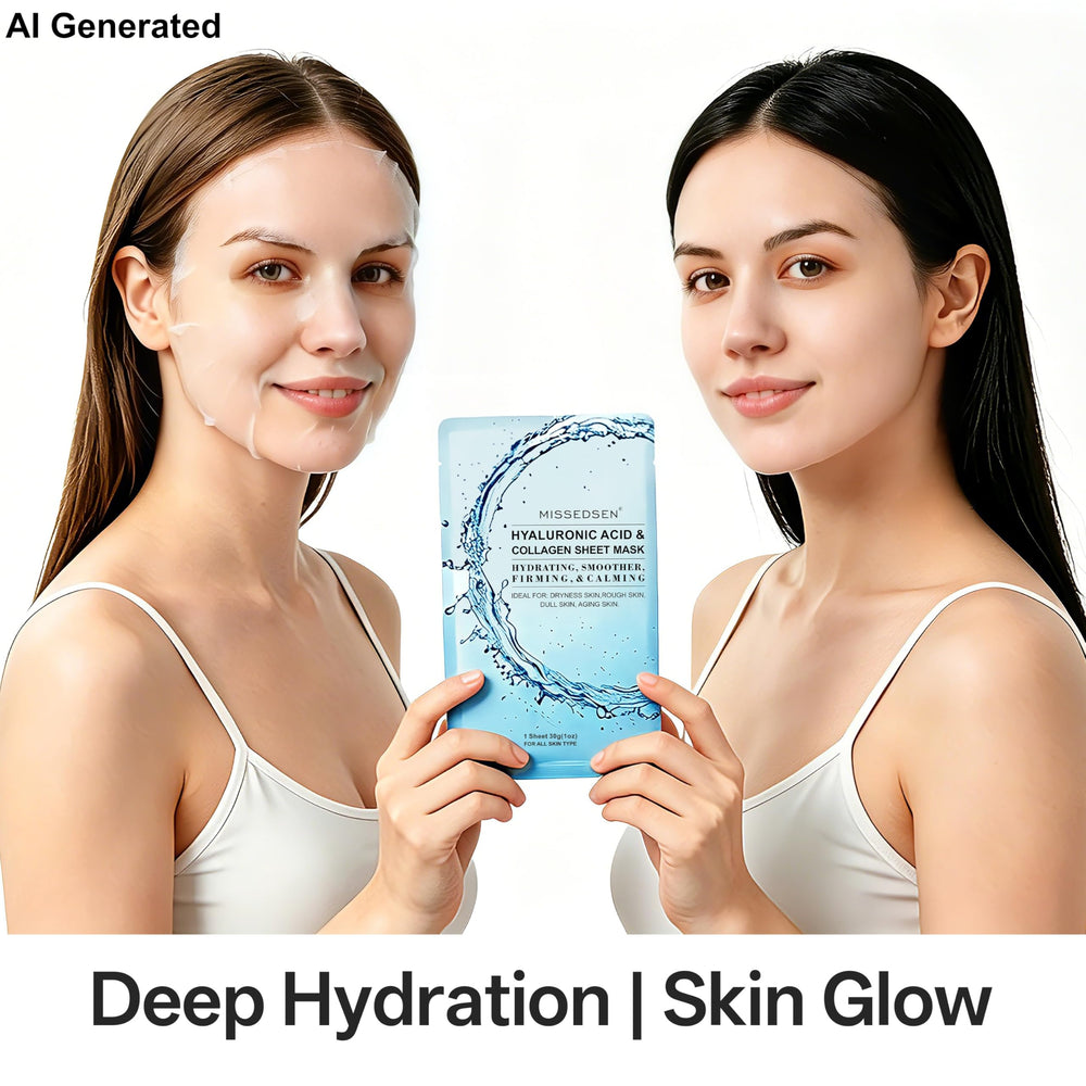 Side-by-side before and after using MISSEDSEN for visible hydration
