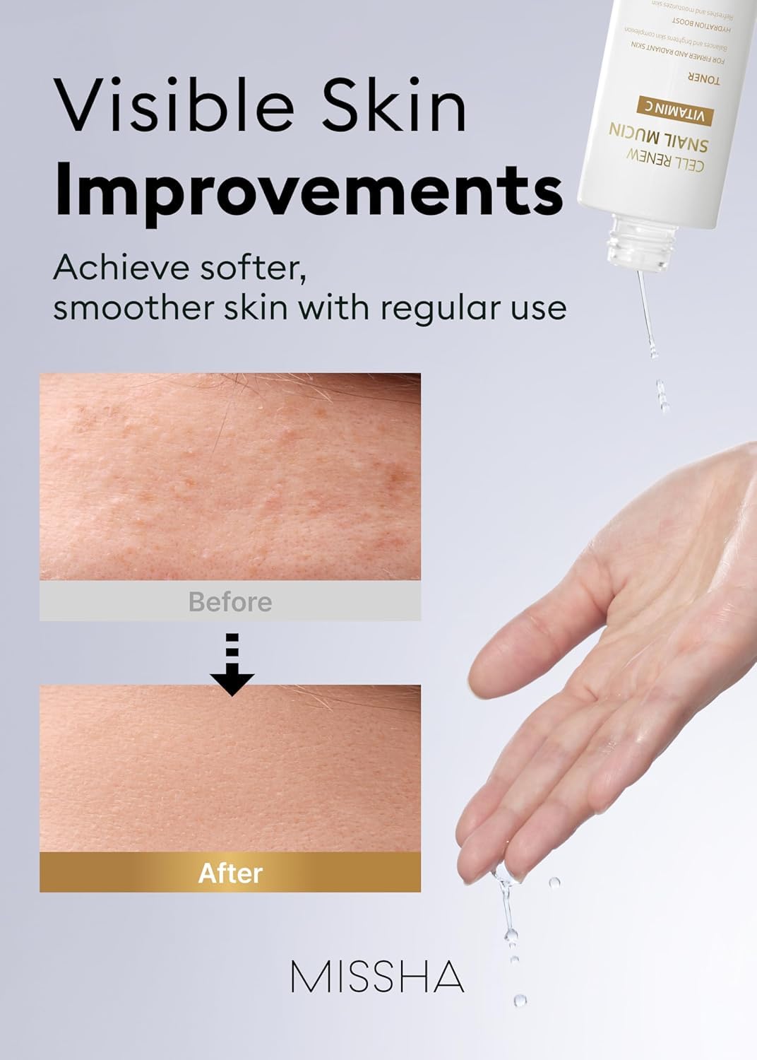 MISSHA bottle staged with other skincare demonstrating routine compatibility