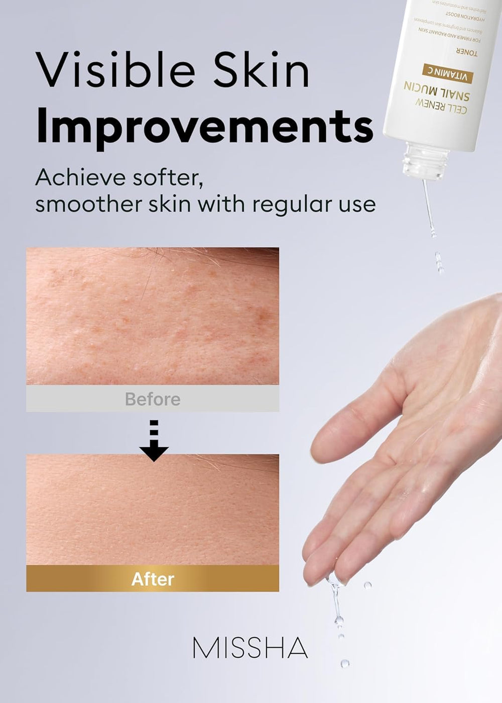 MISSHA bottle staged with other skincare demonstrating routine compatibility