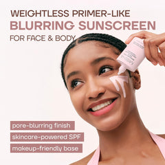MISSHA close shot of nozzle dispensing lightweight sunscreen for easy use