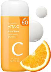 MISSHA front tube showing SPF 50 and compact travel benefit