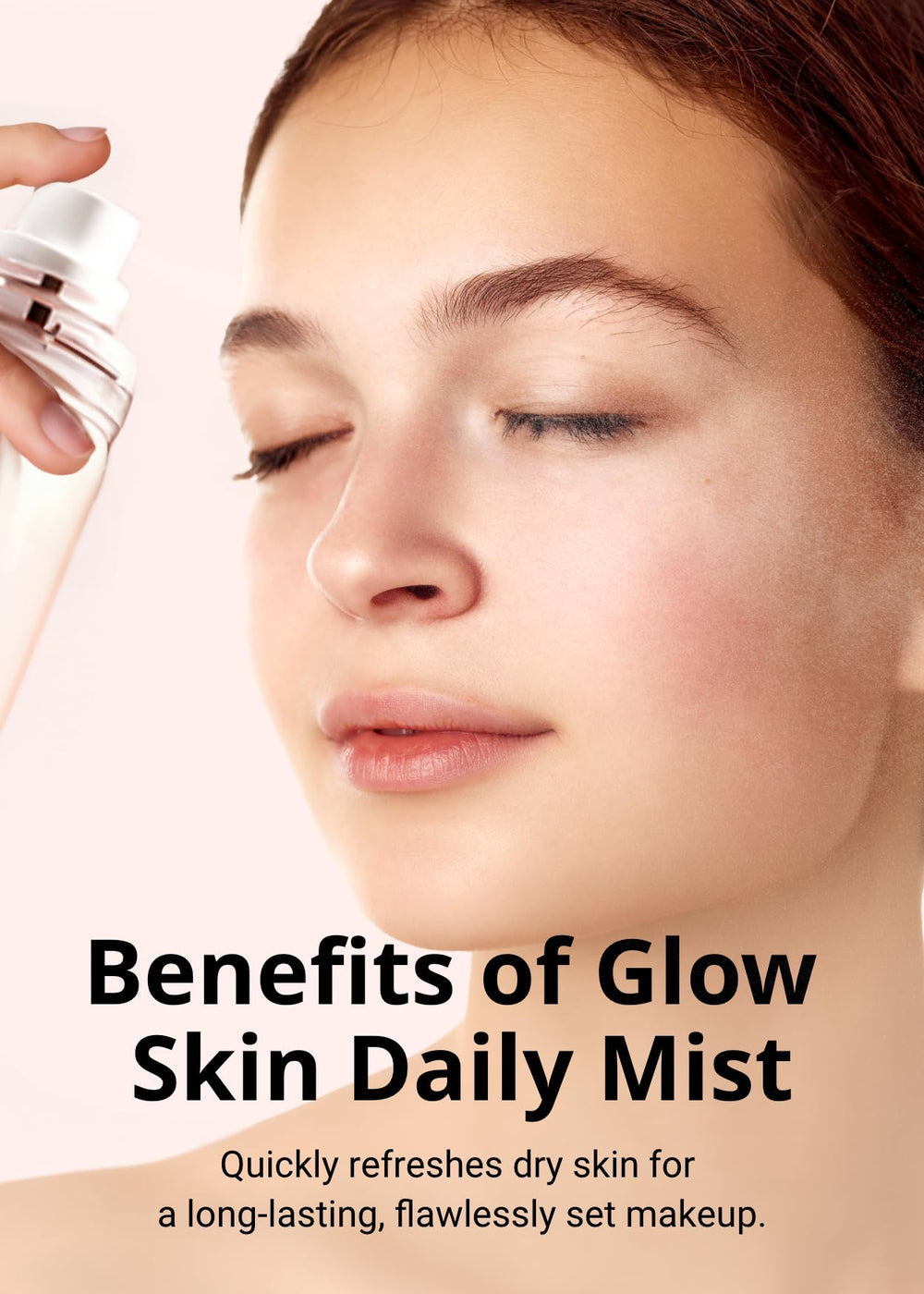 MISSHA mist sprayed over finished makeup to refresh without smudging