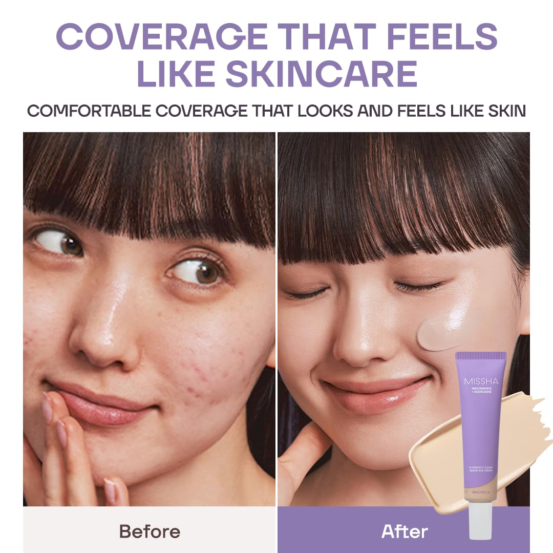 MISSHA BB cream in a bathroom lifestyle setting for everyday use benefit