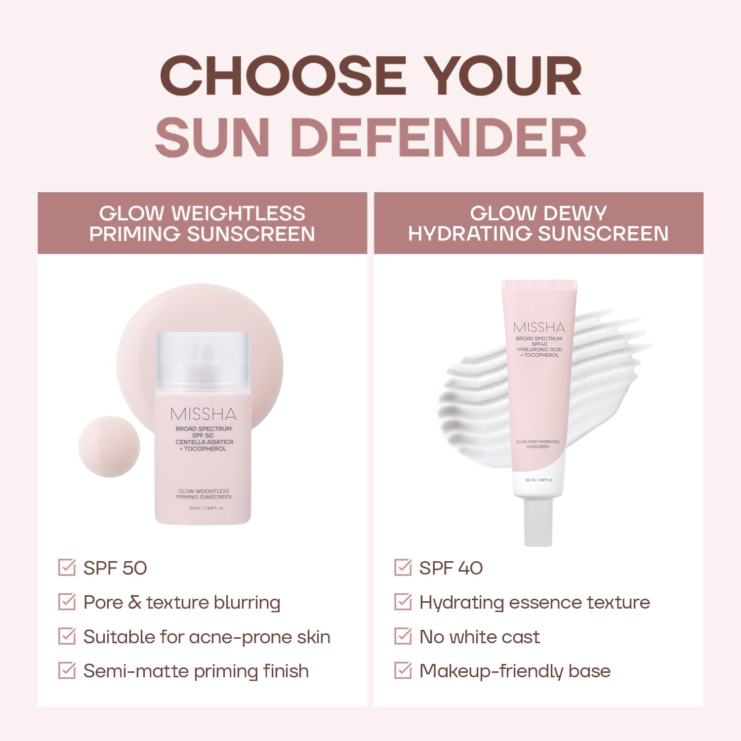 MISSHA lifestyle image of model applying sunscreen outdoors for daily protection