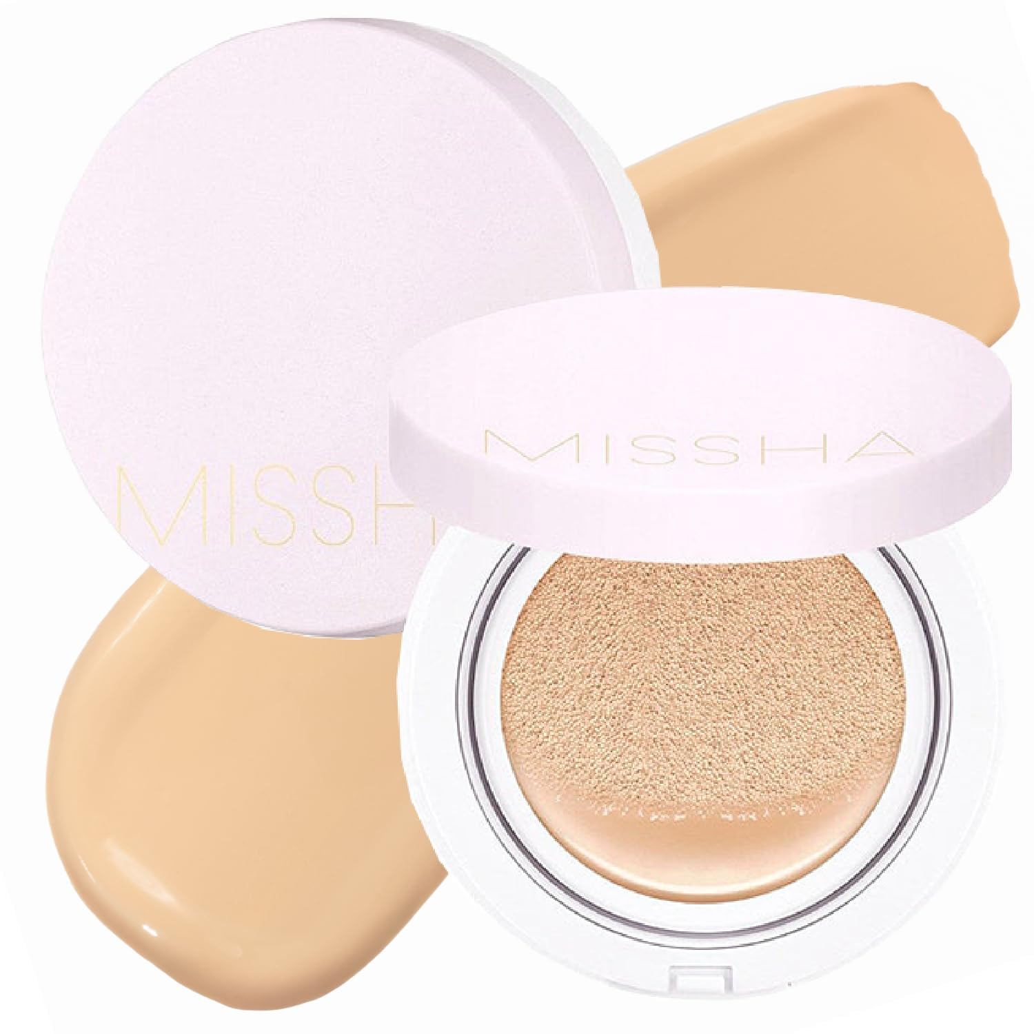 MISSHA compact front view showing sleek case and shade label for easy identification