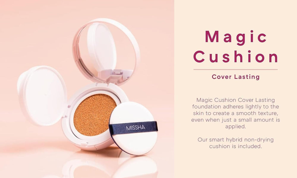 MISSHA open compact with magic sponge applicator ready for quick touch-ups