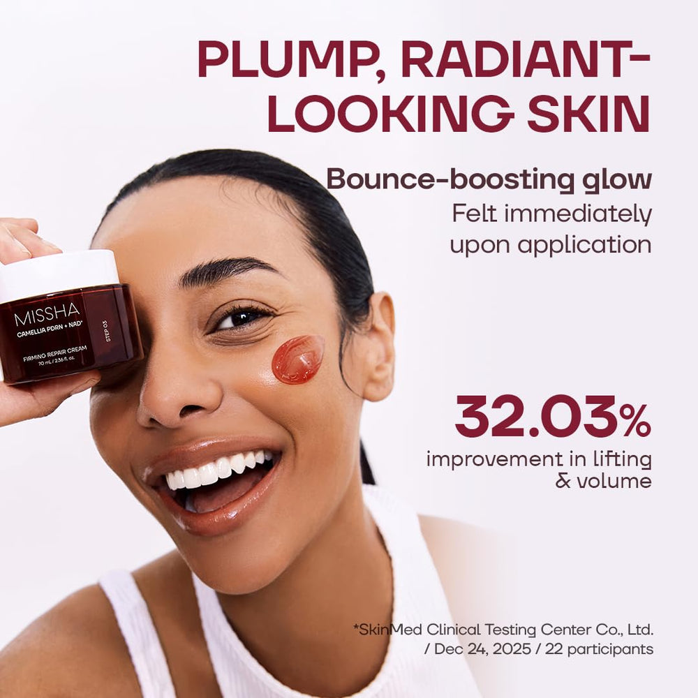 MISSHA cream being smoothed on hand demonstrating lightweight finish