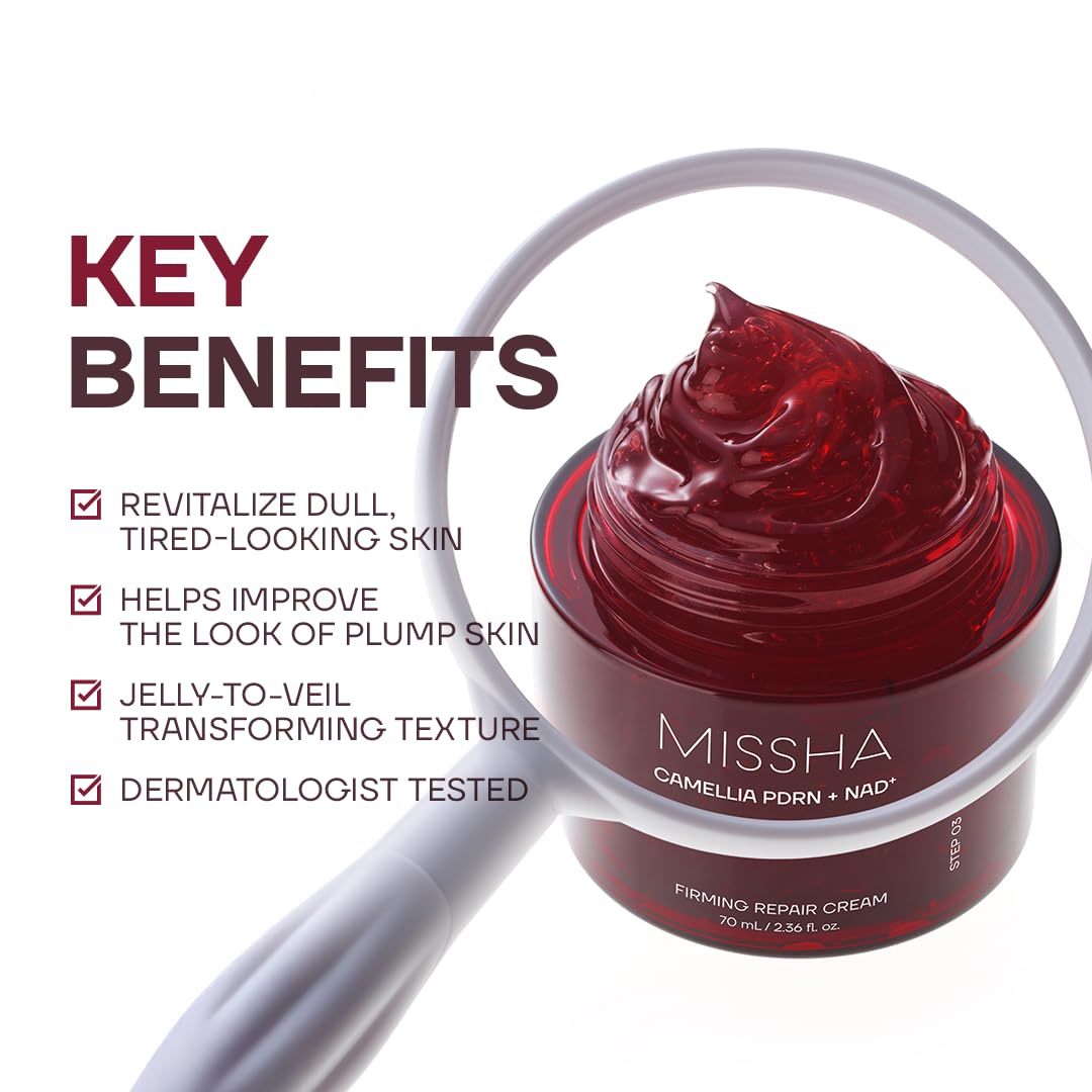 MISSHA open jar showing NAD+ capsules and smooth cream interior