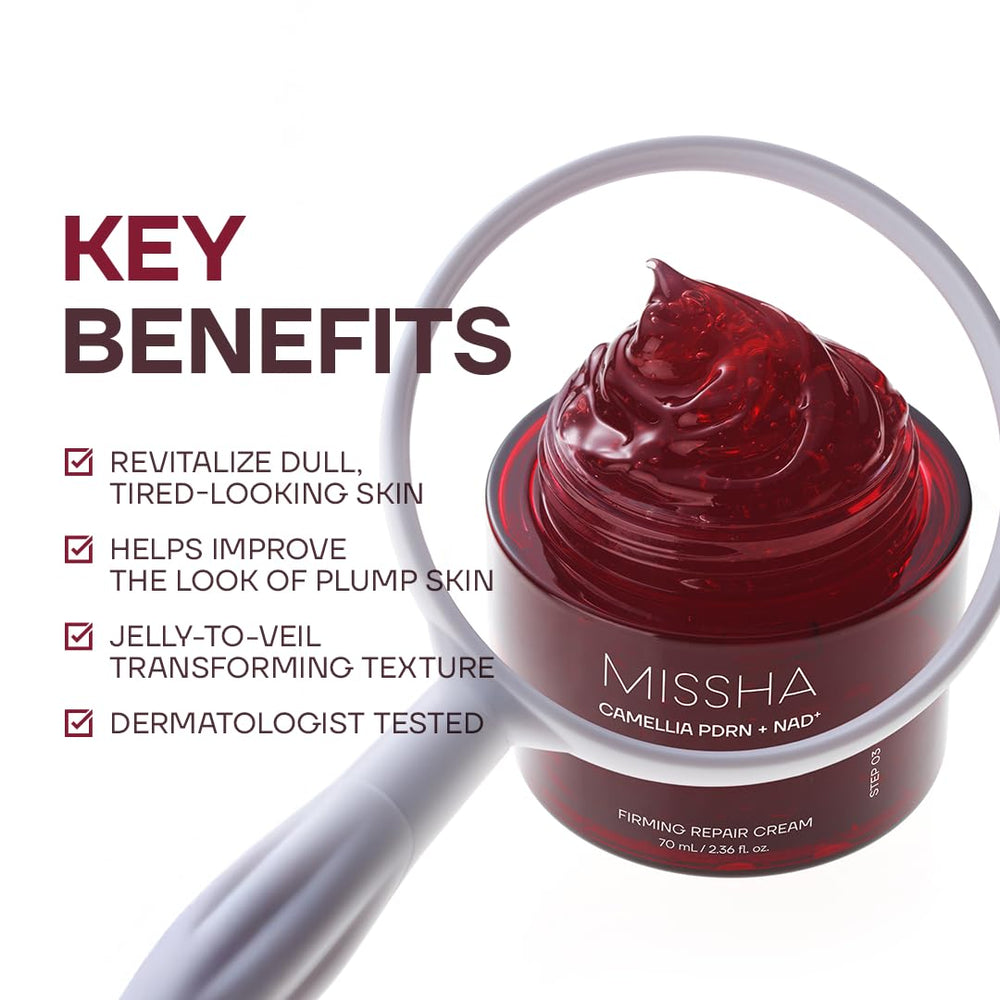 MISSHA open jar showing NAD+ capsules and smooth cream interior