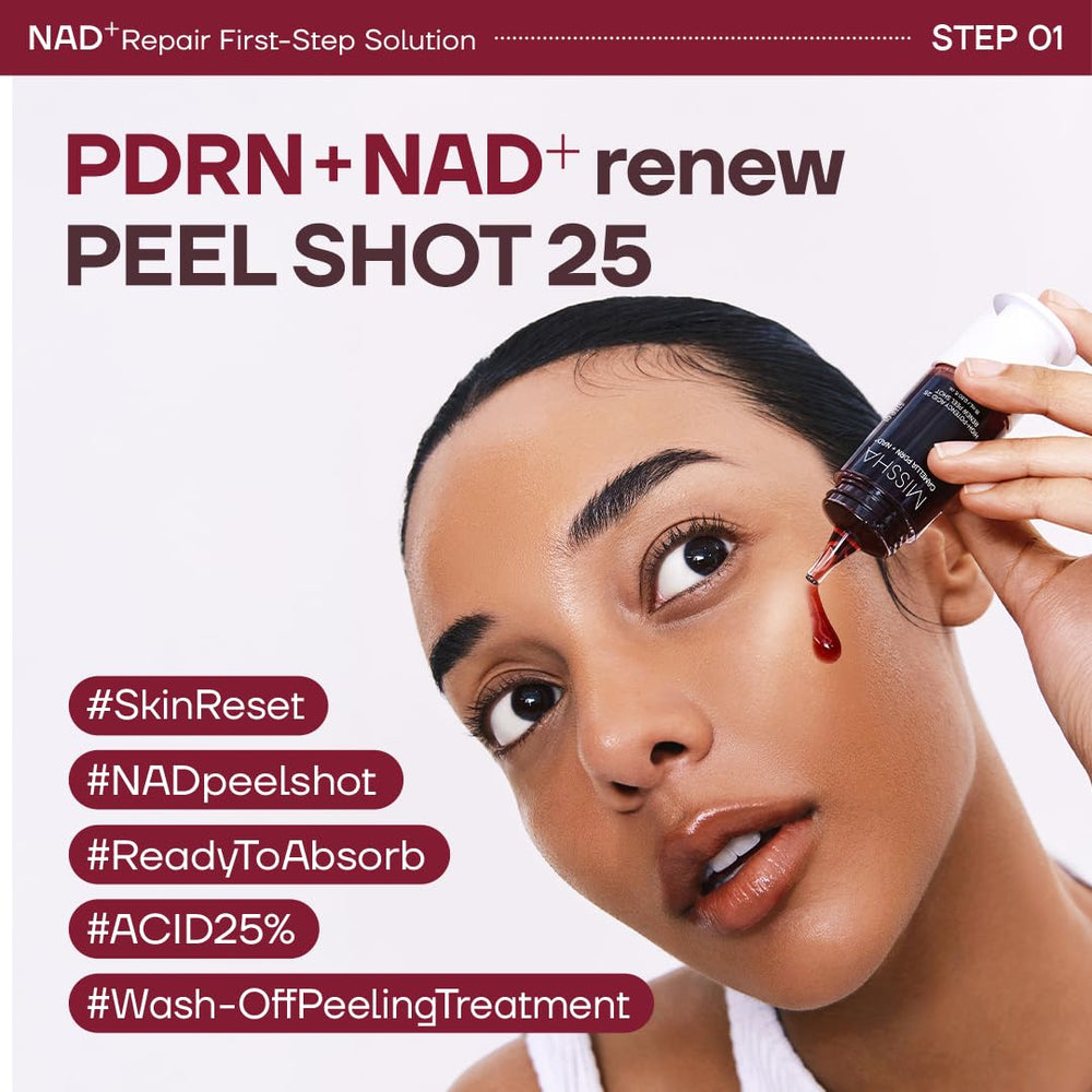 MISSHA close-up of Renew Peel Shot texture showing smooth gel clarity