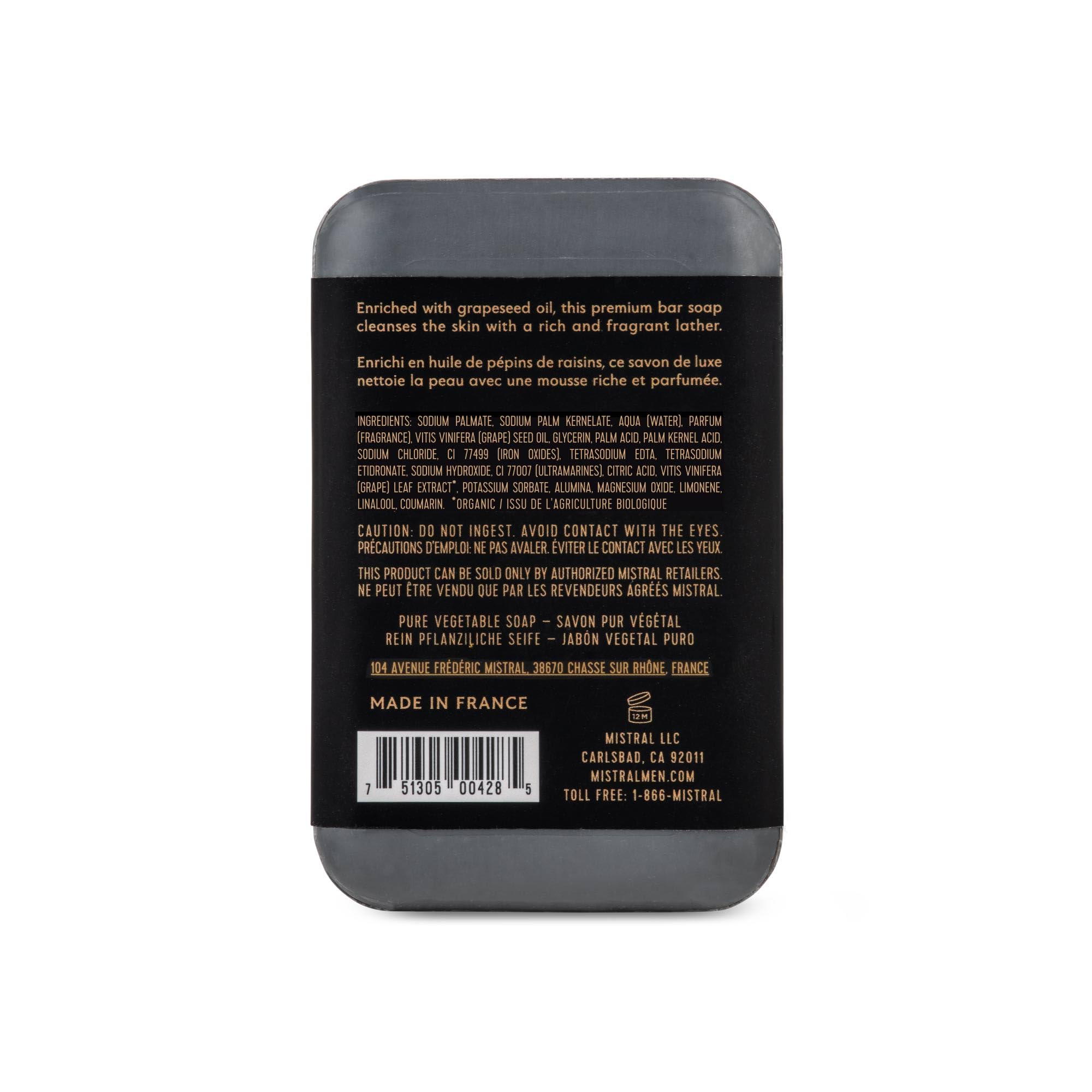 Mistral soap close-up texture showing triple-milled density for longer lasting bar benefit