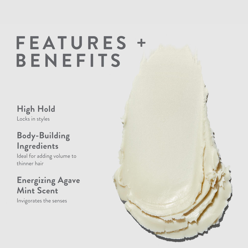 Close-up of MITCH paste clay granules and creamy base, highlights texture-building benefit