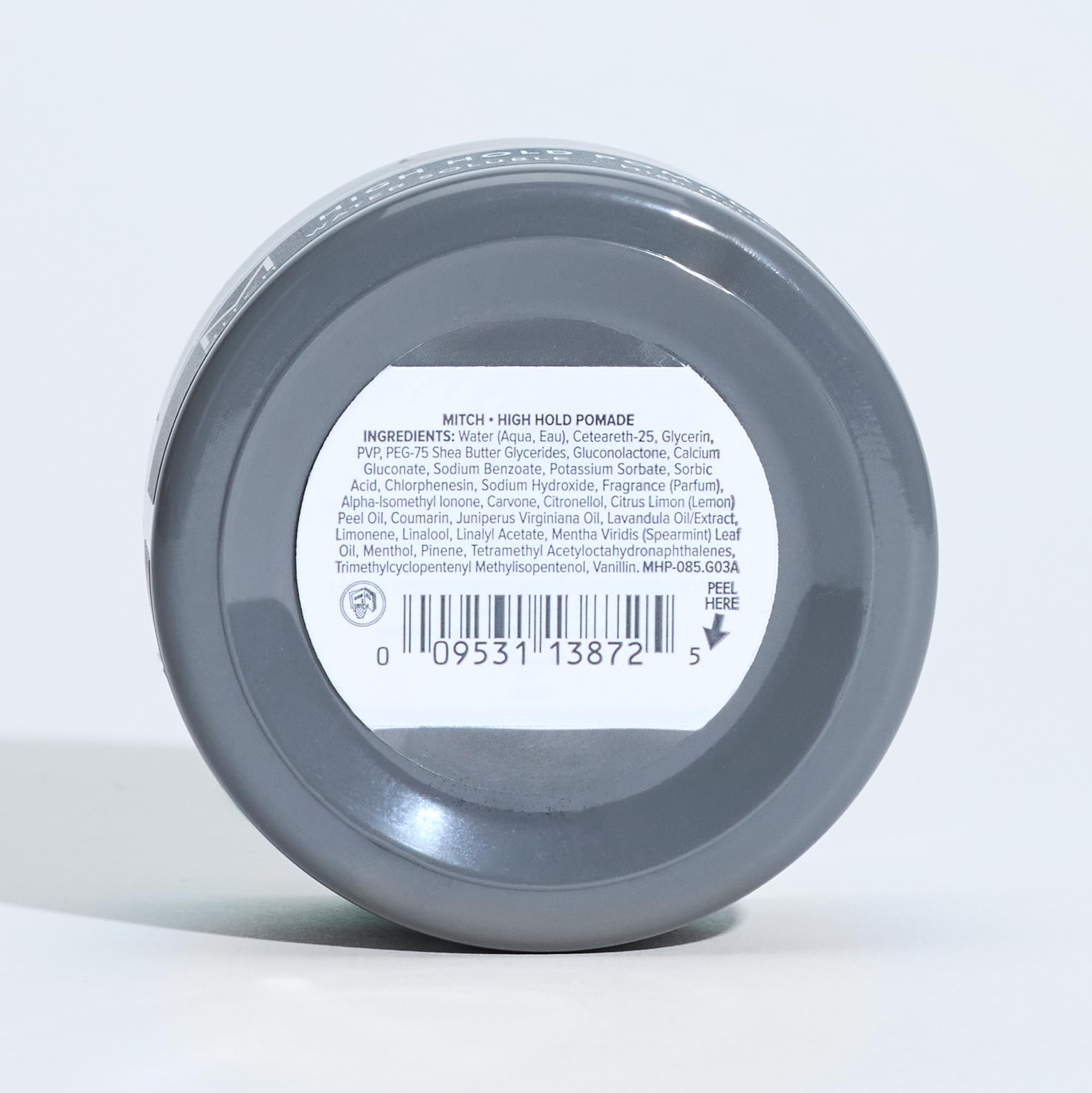 MITCH packaging detail highlighting recycled-material jar and eco-conscious benefit