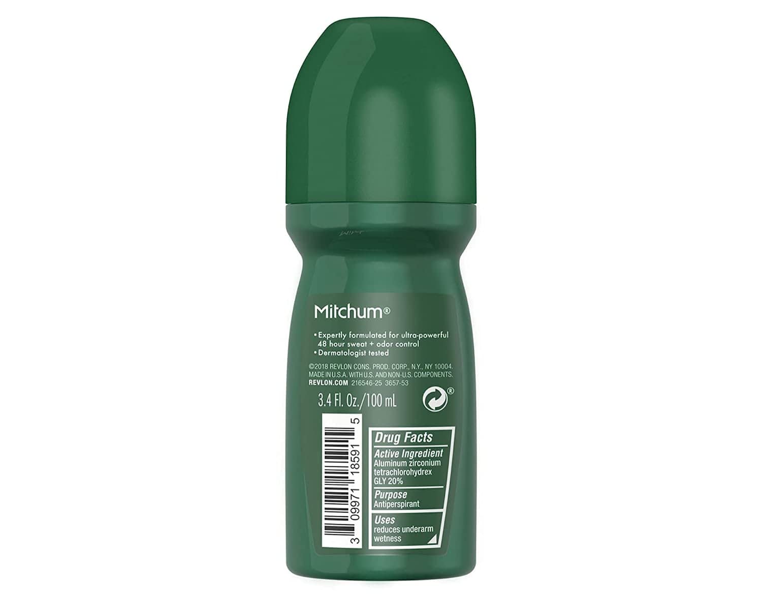 Mitchum roll-on being applied underarm demonstrating fast-drying benefit