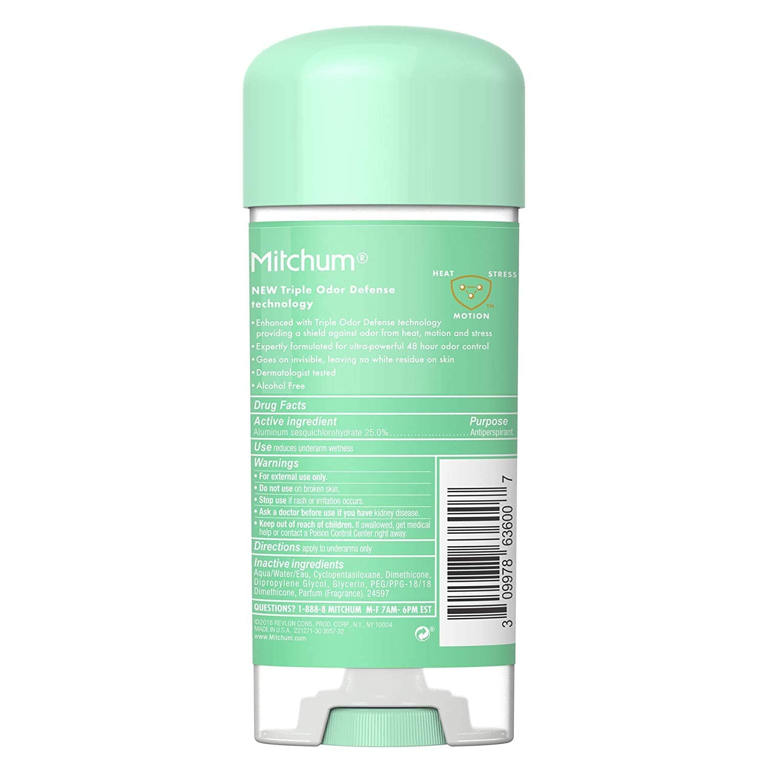 Mitchum gel close-up texture displays clear applicator gel for fast-drying protection