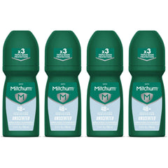 Mitchum roll-on front packaging showing label and unscented benefit