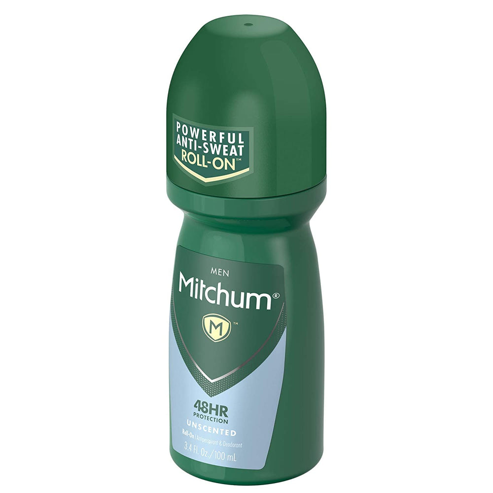 Mitchum roll-on applicator close-up showing smooth glide benefit