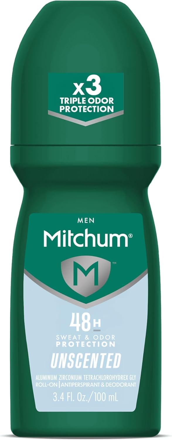 Mitchum roll-on close-up of rollerball texture for smooth application