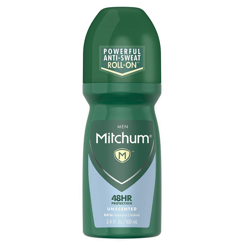Mitchum front packaging showing pack of five and unscented benefit