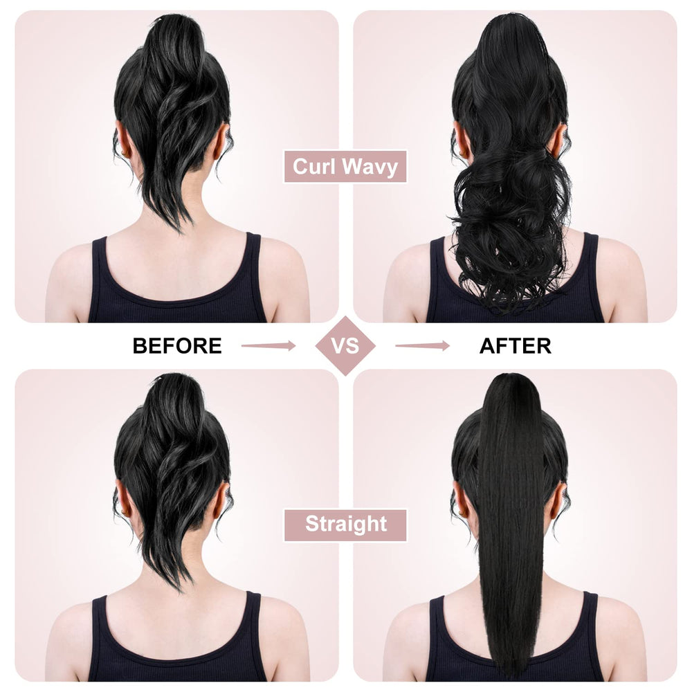 Mitrygreen ponytail length beside ruler showing 18-inch scale