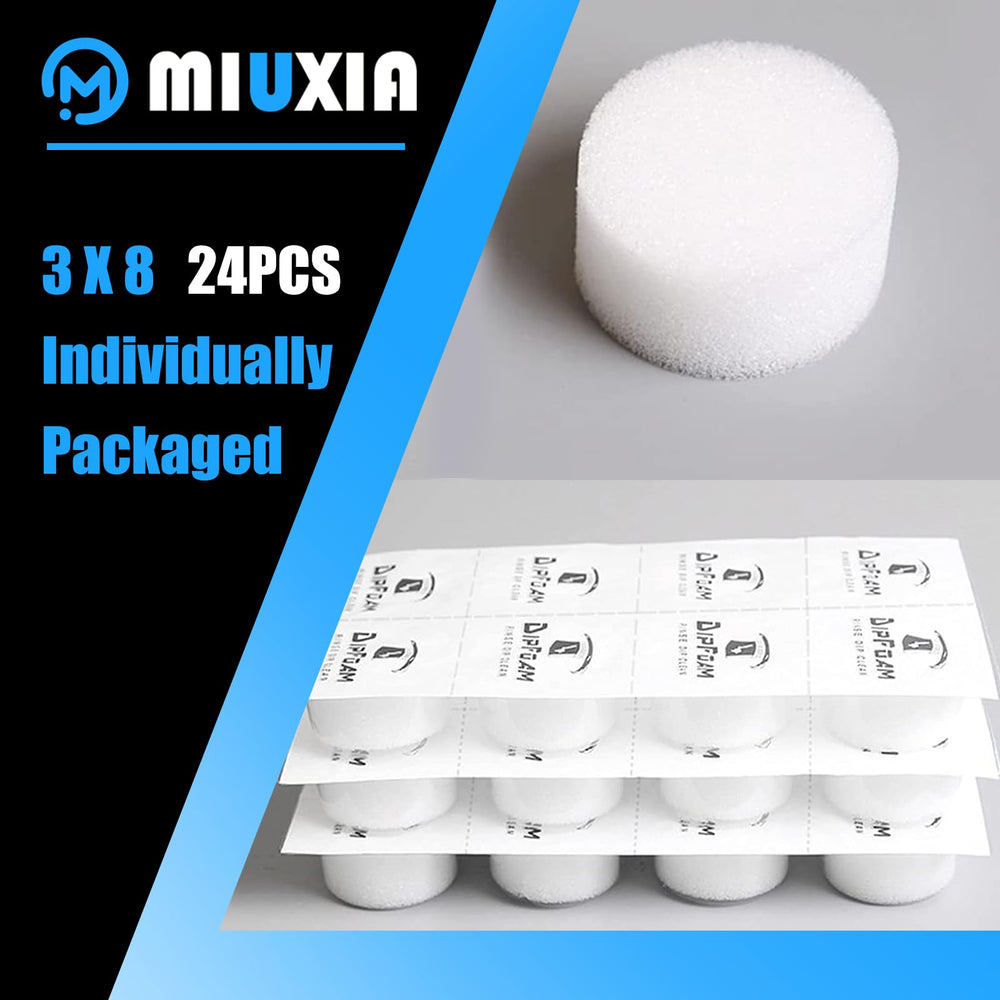 Miuxia open dip cup close-up showing rinse cap and foam insert benefit