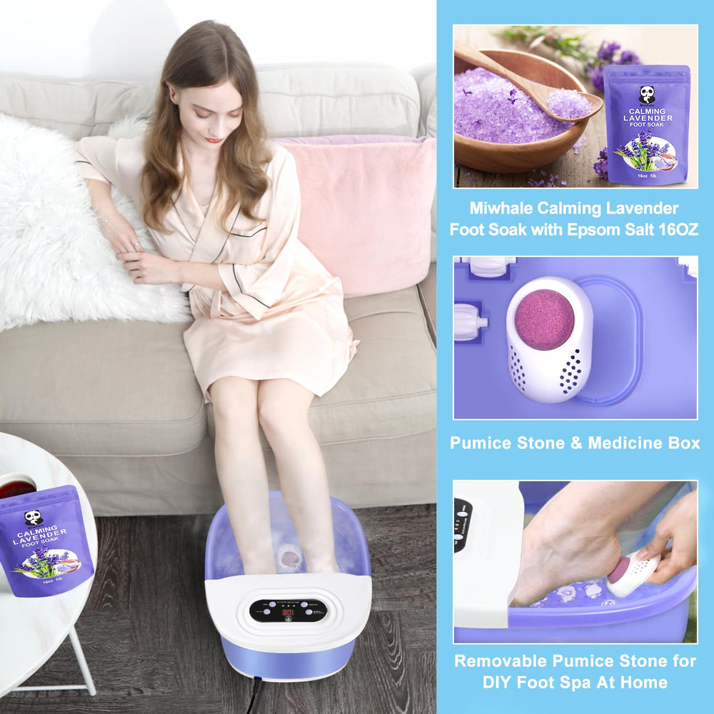 Miwhale foot spa removable massage rollers close-up stimulating pressure points