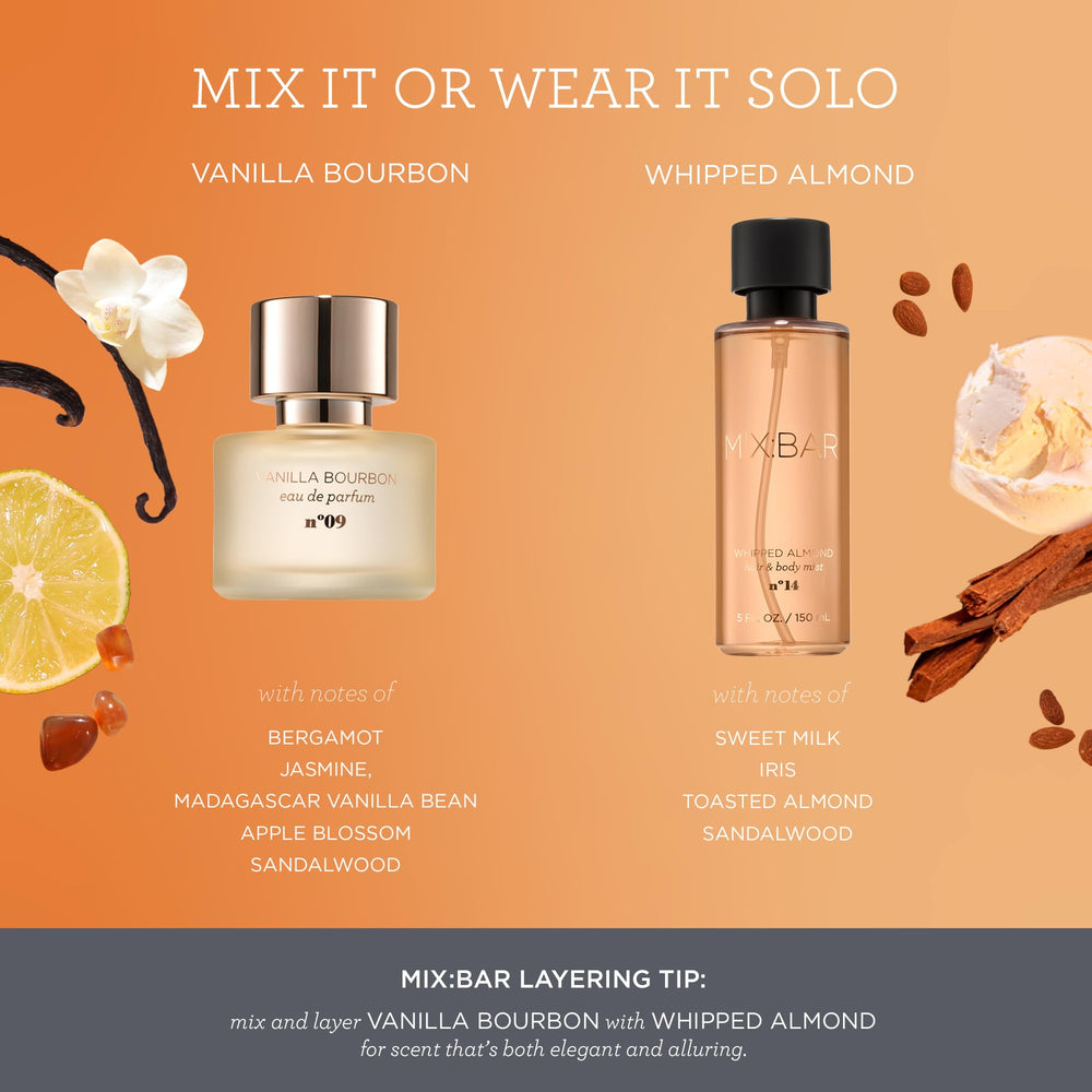 MIX:BAR vanilla bean and amber accents highlighting natural vanilla richness