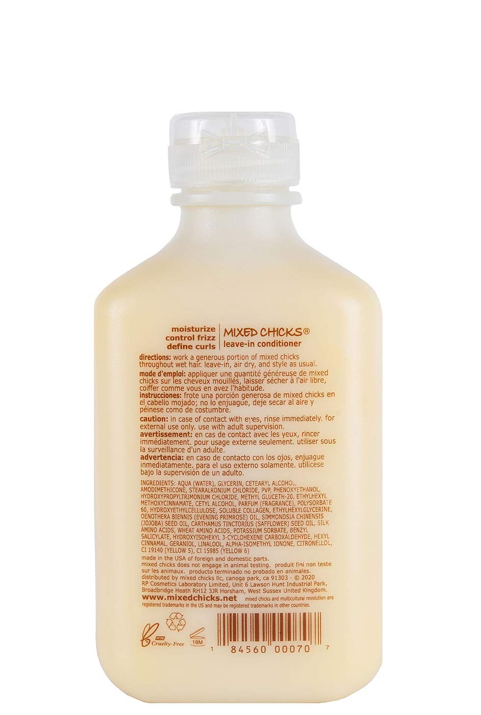Mixed Chicks leave-in texture on palm delivering lightweight slip