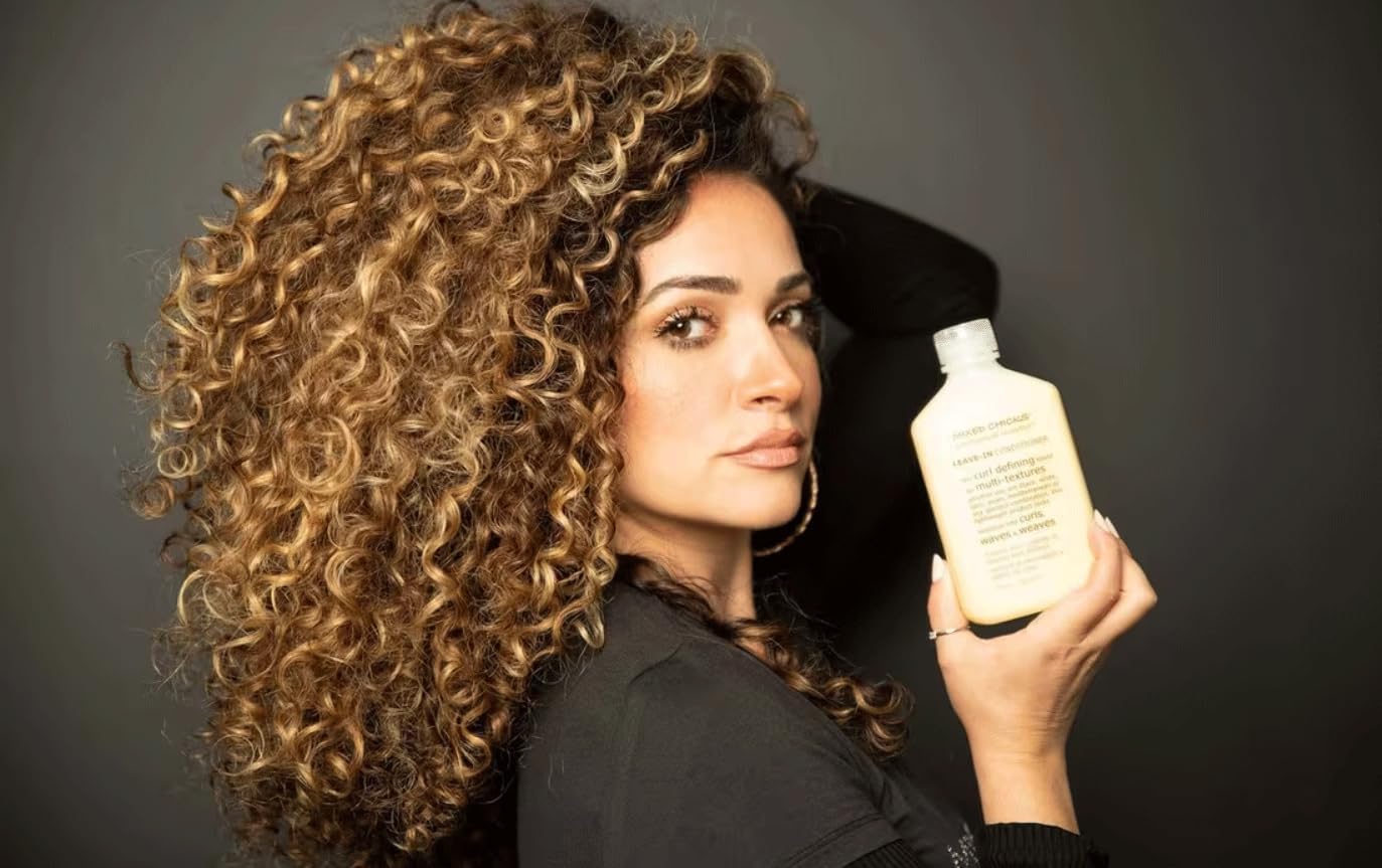 Mixed Chicks used with a diffuser in bathroom for enhanced curl volume