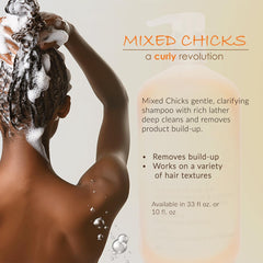 Mixed Chicks shampoo suds texture demonstrating gentle but effective cleansing