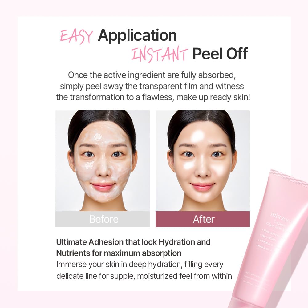 mixsoon applying mask on face to create firming, radiant finish