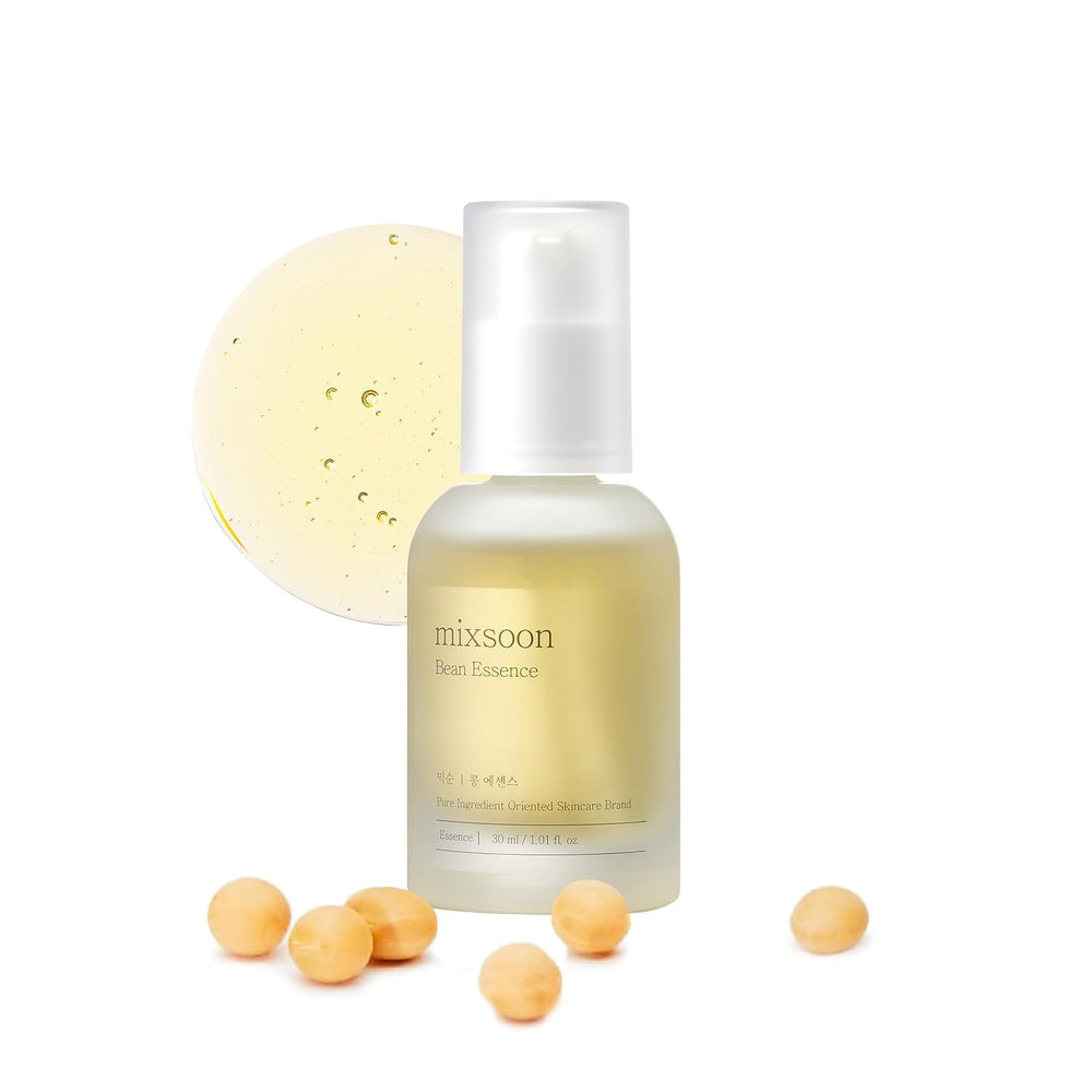 mixsoon Bean Essence front bottle view showing label and compact glass packaging benefit hydration