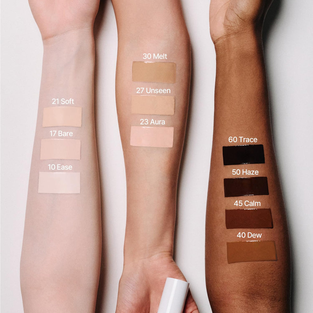 mixsoon coverage before after half-face illustrating blurring effect and refined complexion benefit