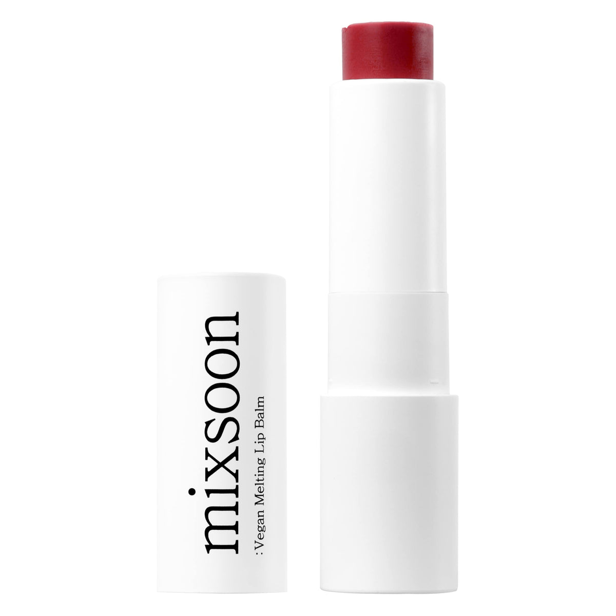 mixsoon front packaging showing compact vegan lip balm for easy portability
