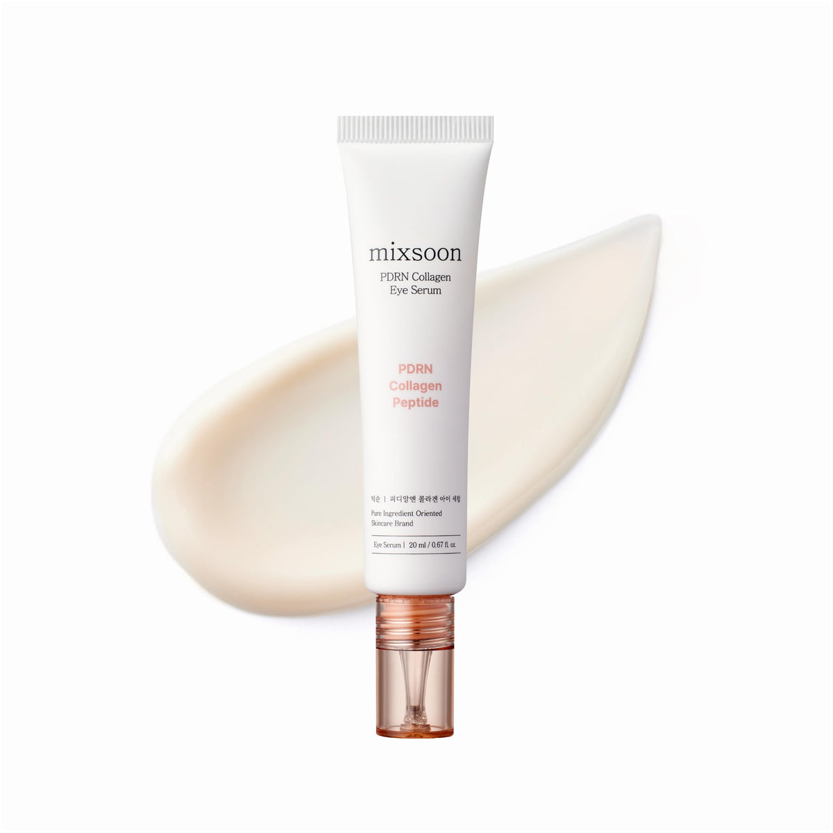 mixsoon front packaging showing the glass 20ml bottle, conveys gentle refinement