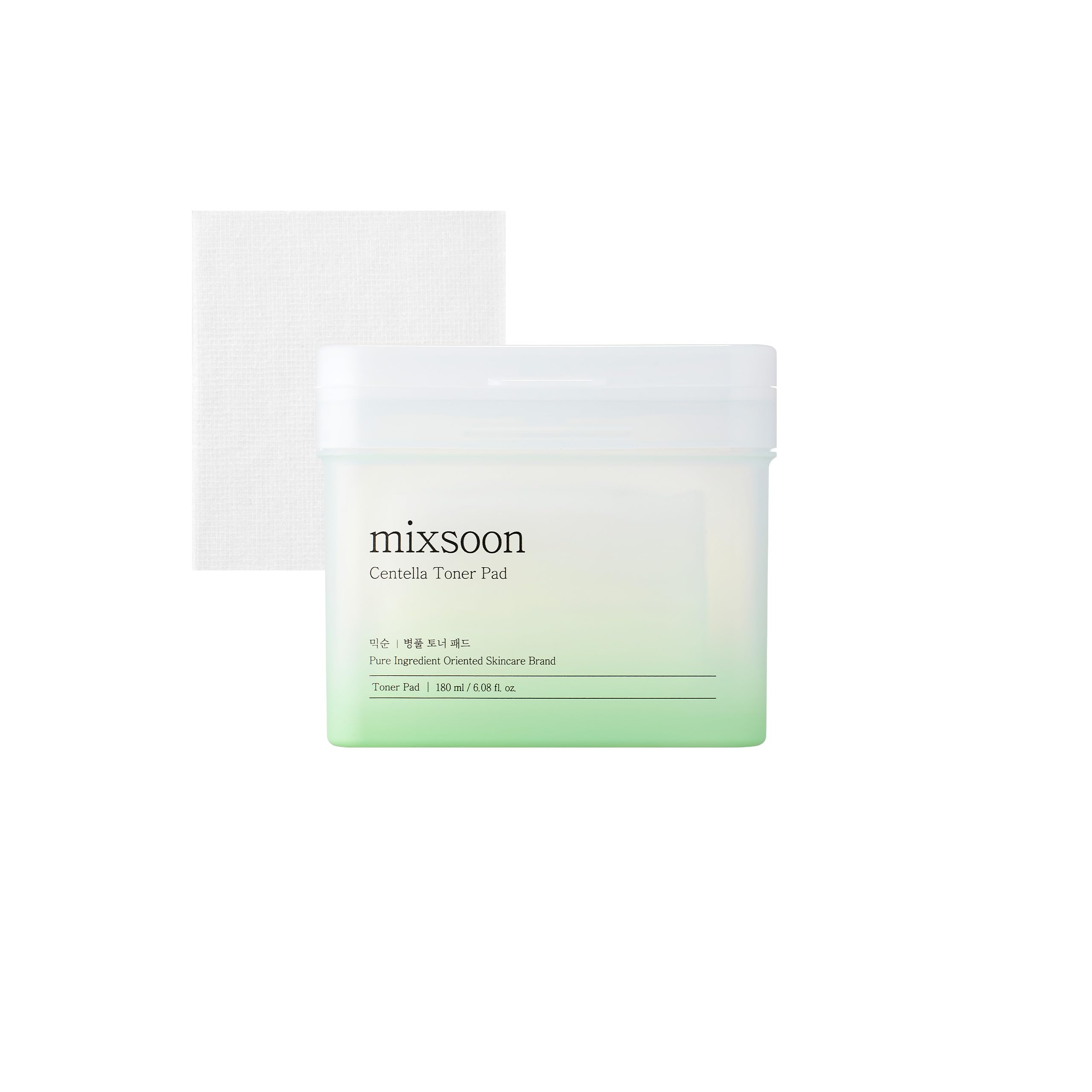 mixsoon front packaging showing the toner pads and bottle for easy identification and storage