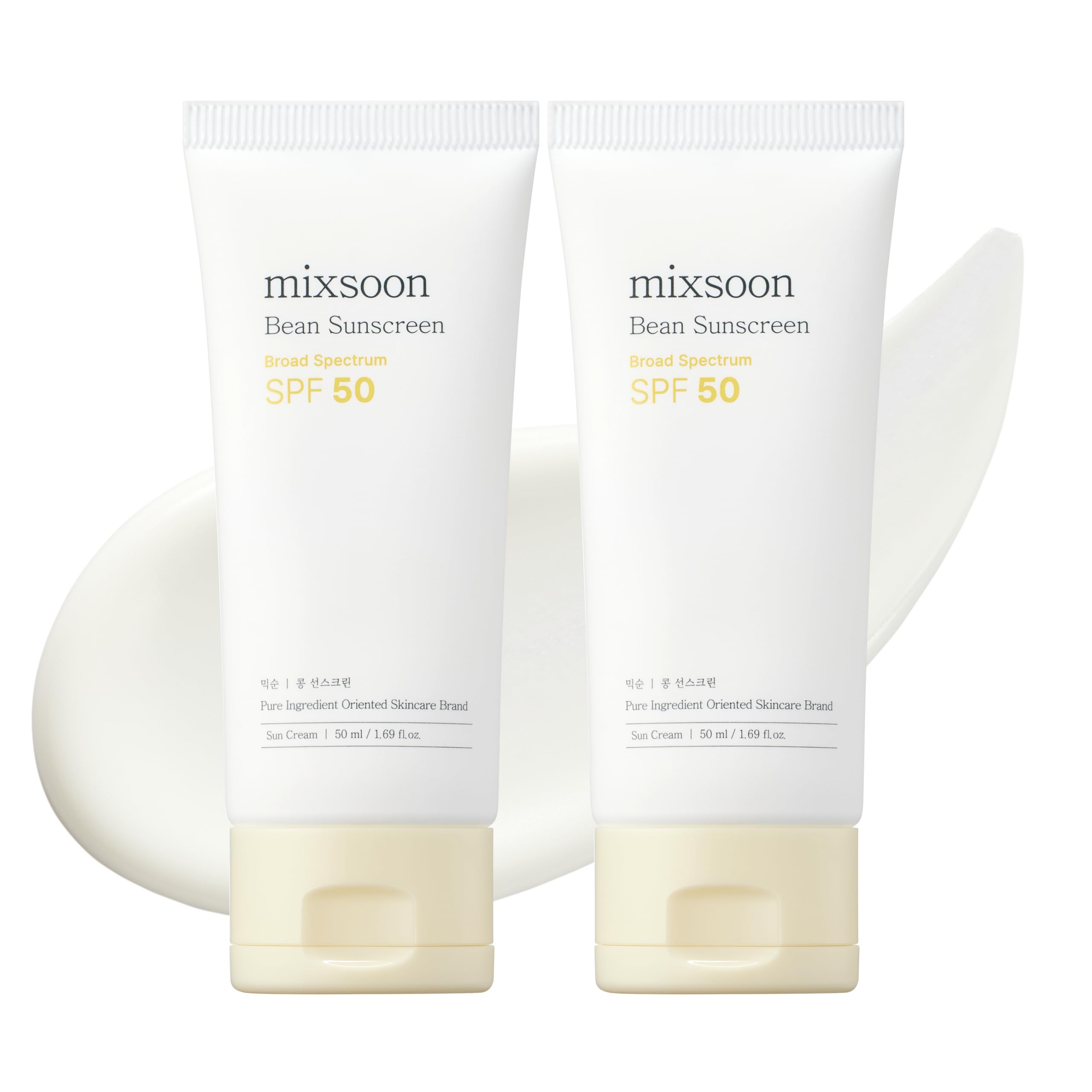 mixsoon front packaging showing bottle and SPF 50 benefit