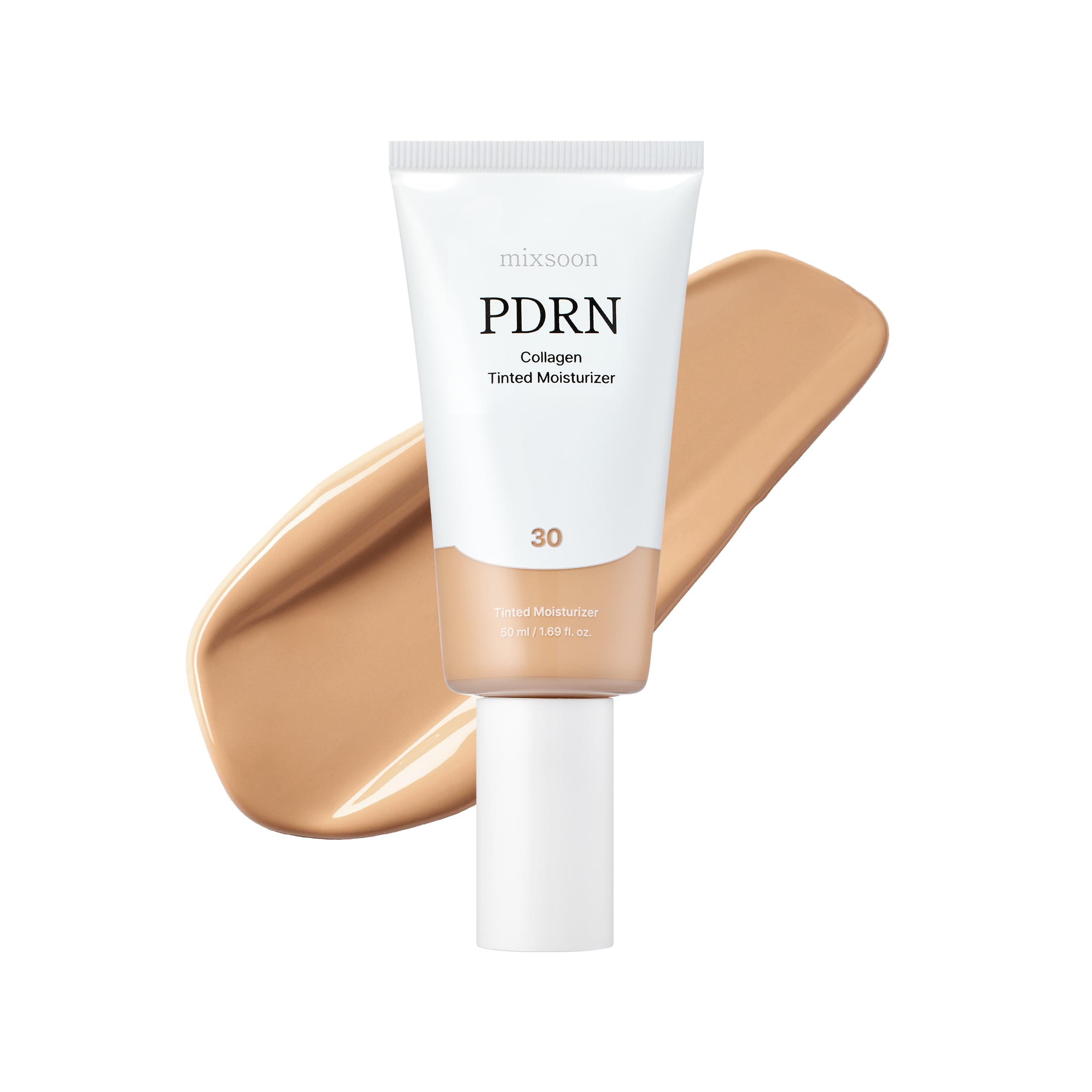 mixsoon bottle front view showing shade No.30 and luminous finish benefit