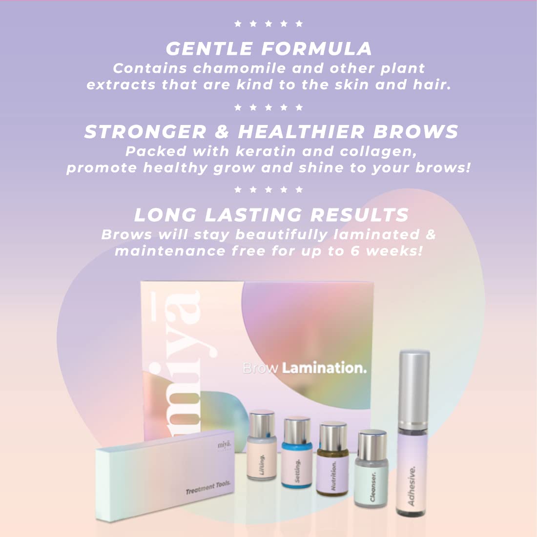 MIYA LASH keratin ingredient visual highlighting strength and shine benefit