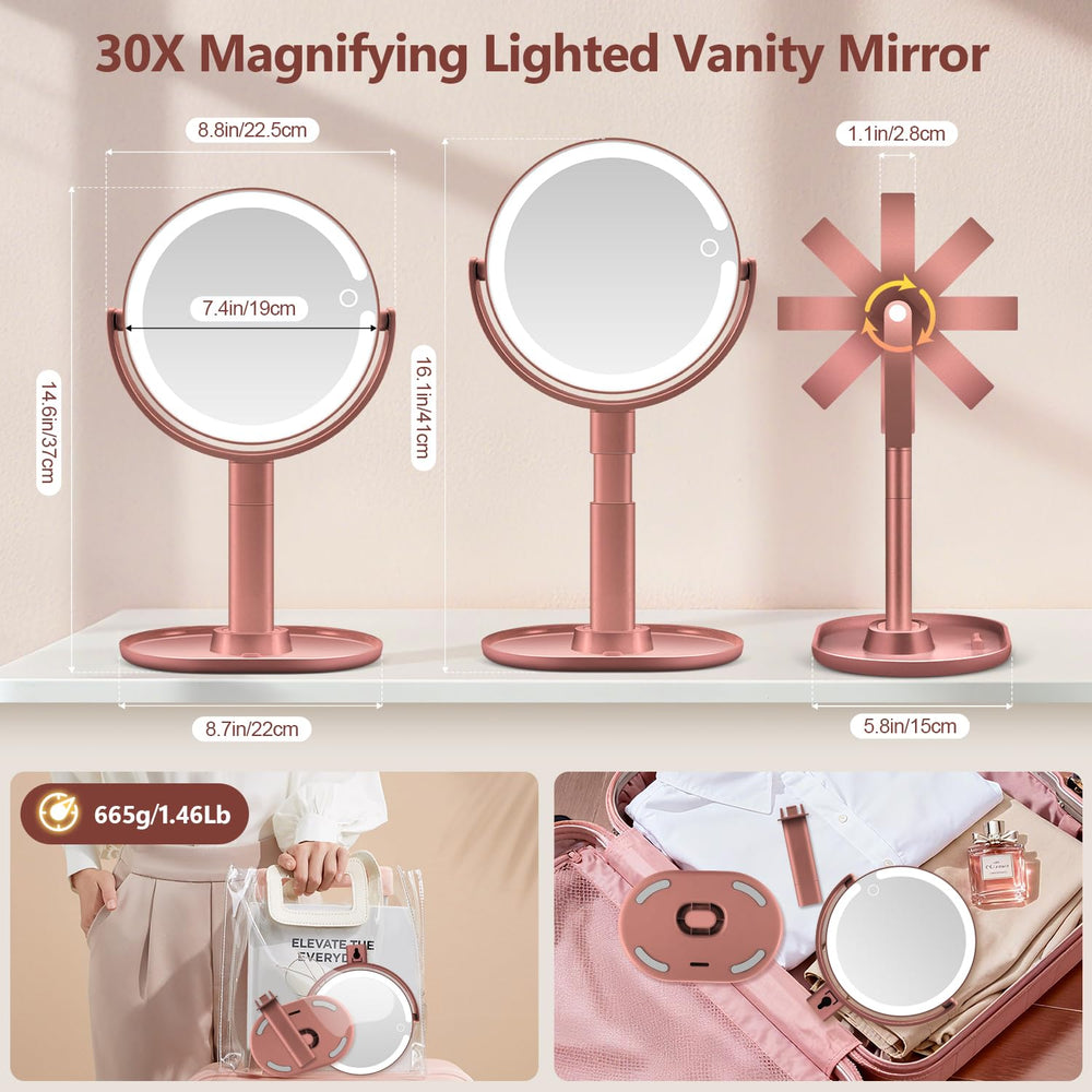 MIYADIVA rotated mirror demonstrating 360-degree flip convenience