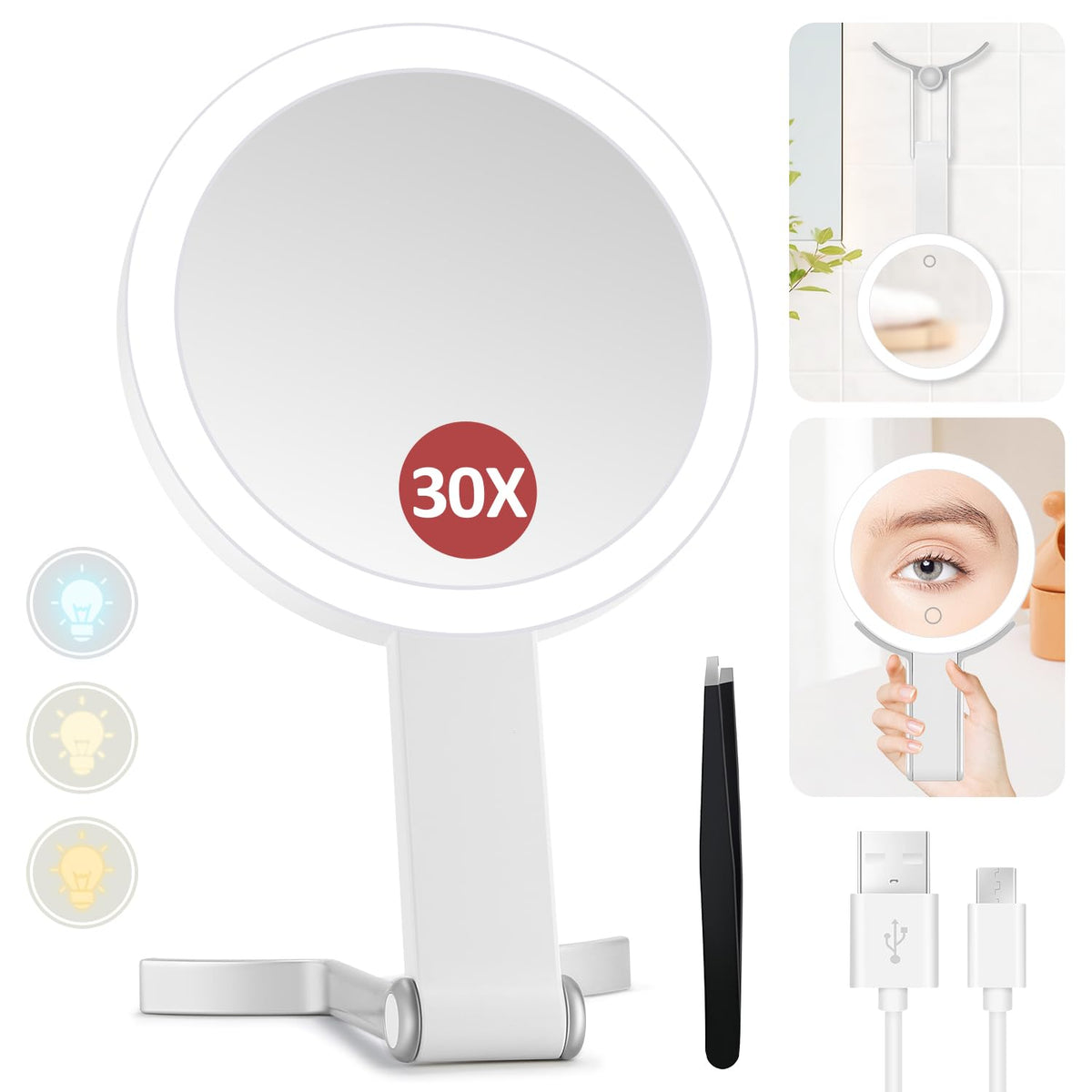 MIYADIVA front angled view showing double-sided mirrors for accurate makeup