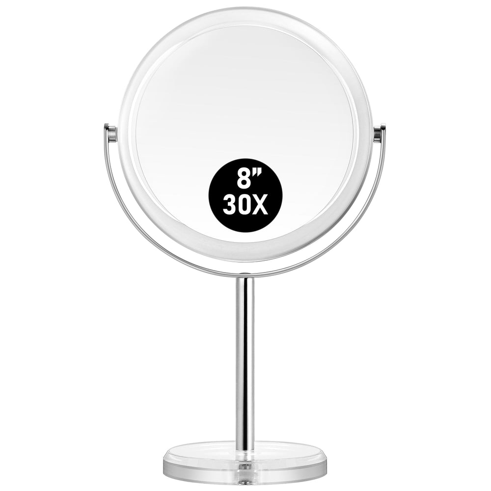 MIYADIVA front view of double-sided mirror showing 1x and 30x for precise makeup