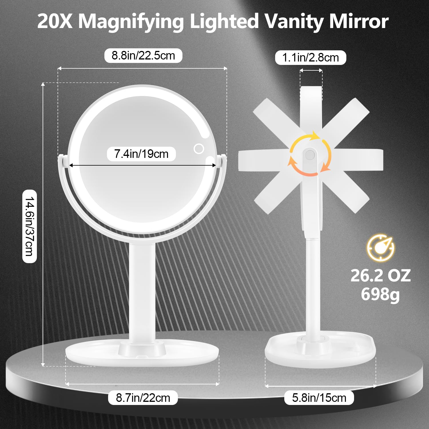 MIYADIVA in-use scene of applying makeup with adjustable light for accuracy
