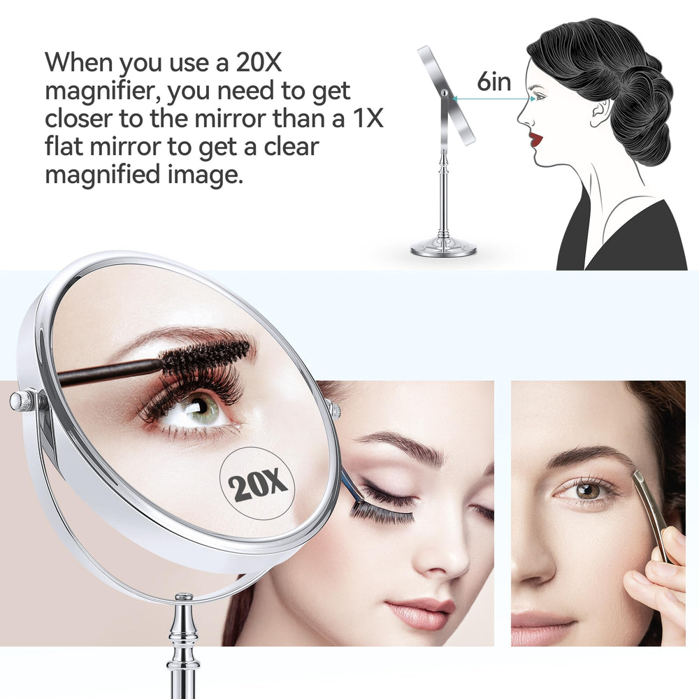 MIYADIVA mirror in use with model applying eyeliner for exact makeup control