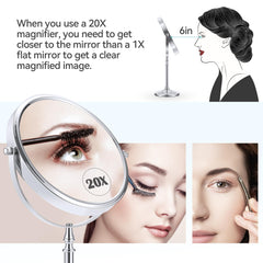 MIYADIVA mirror in use with model applying eyeliner for exact makeup control