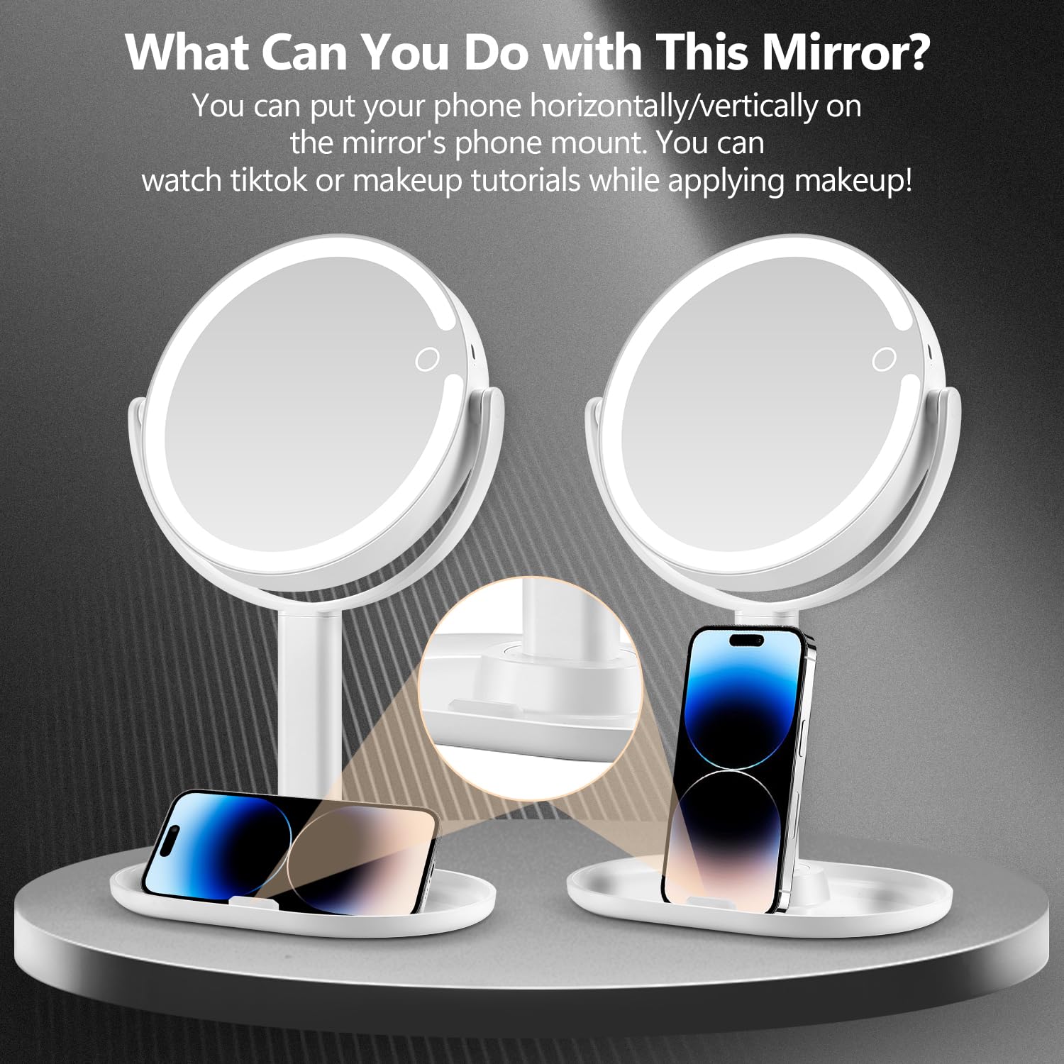 MIYADIVA on vanity demonstrating compact size and organized storage benefit