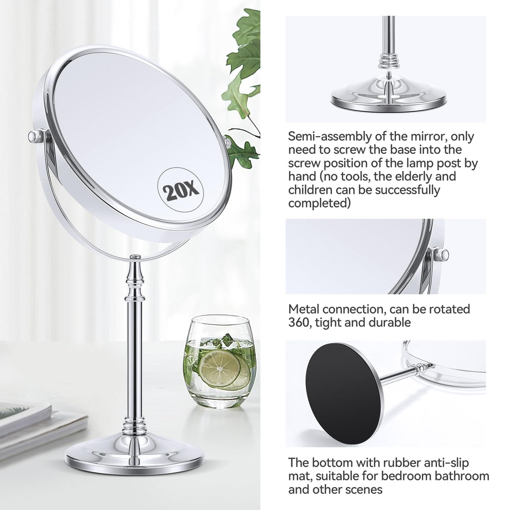 MIYADIVA hand-held size comparison showing compact 8-inch mirror convenience