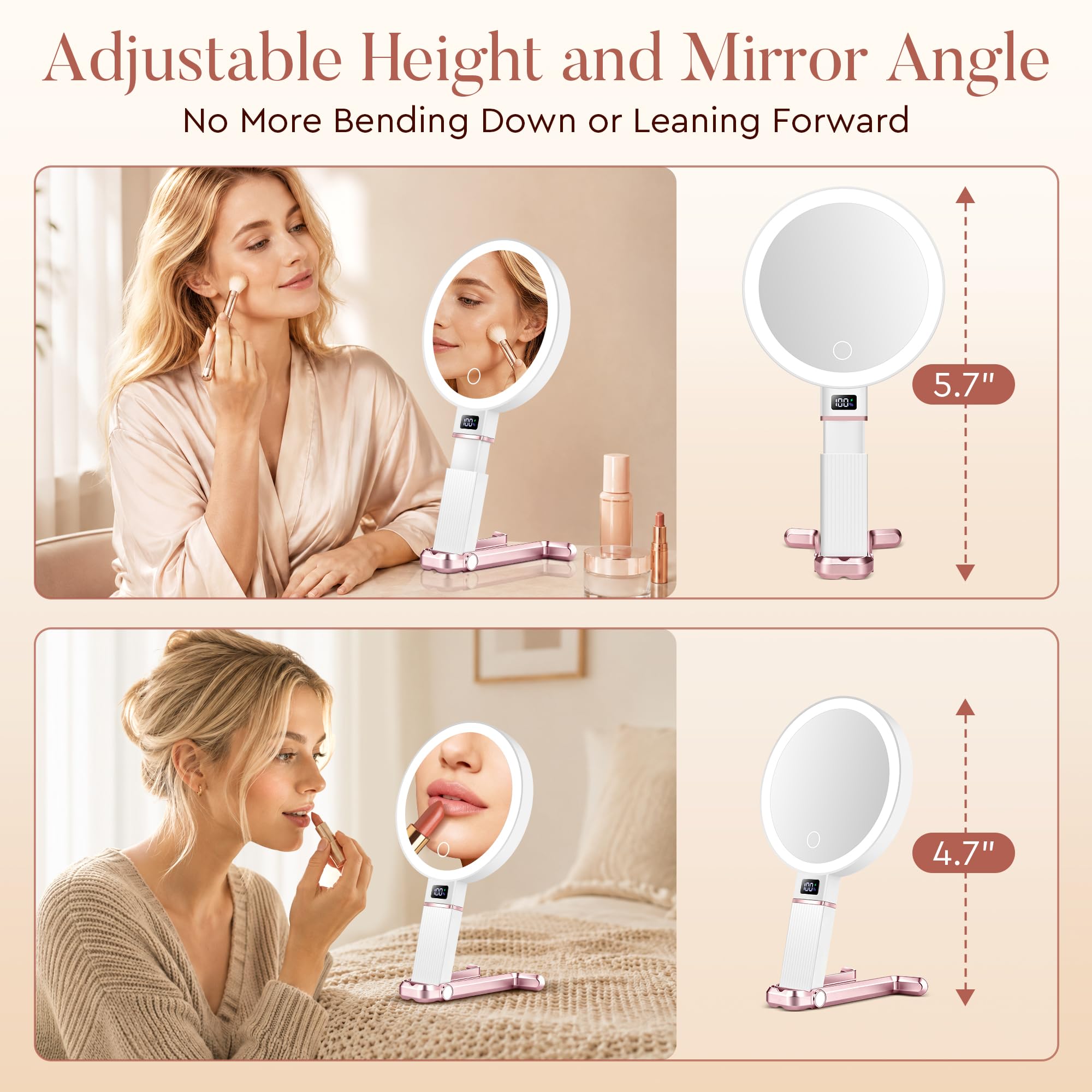 MIYADIVA with phone holder supporting a smartphone for hands-free makeup tutorial viewing