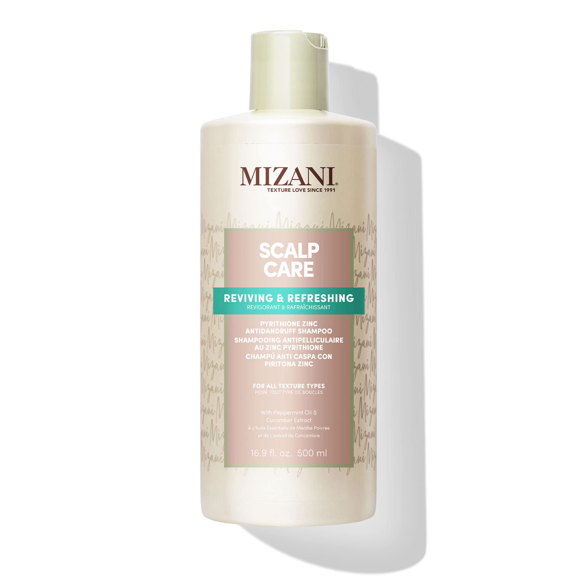 Mizani front packaging showing bottle and clear label benefit