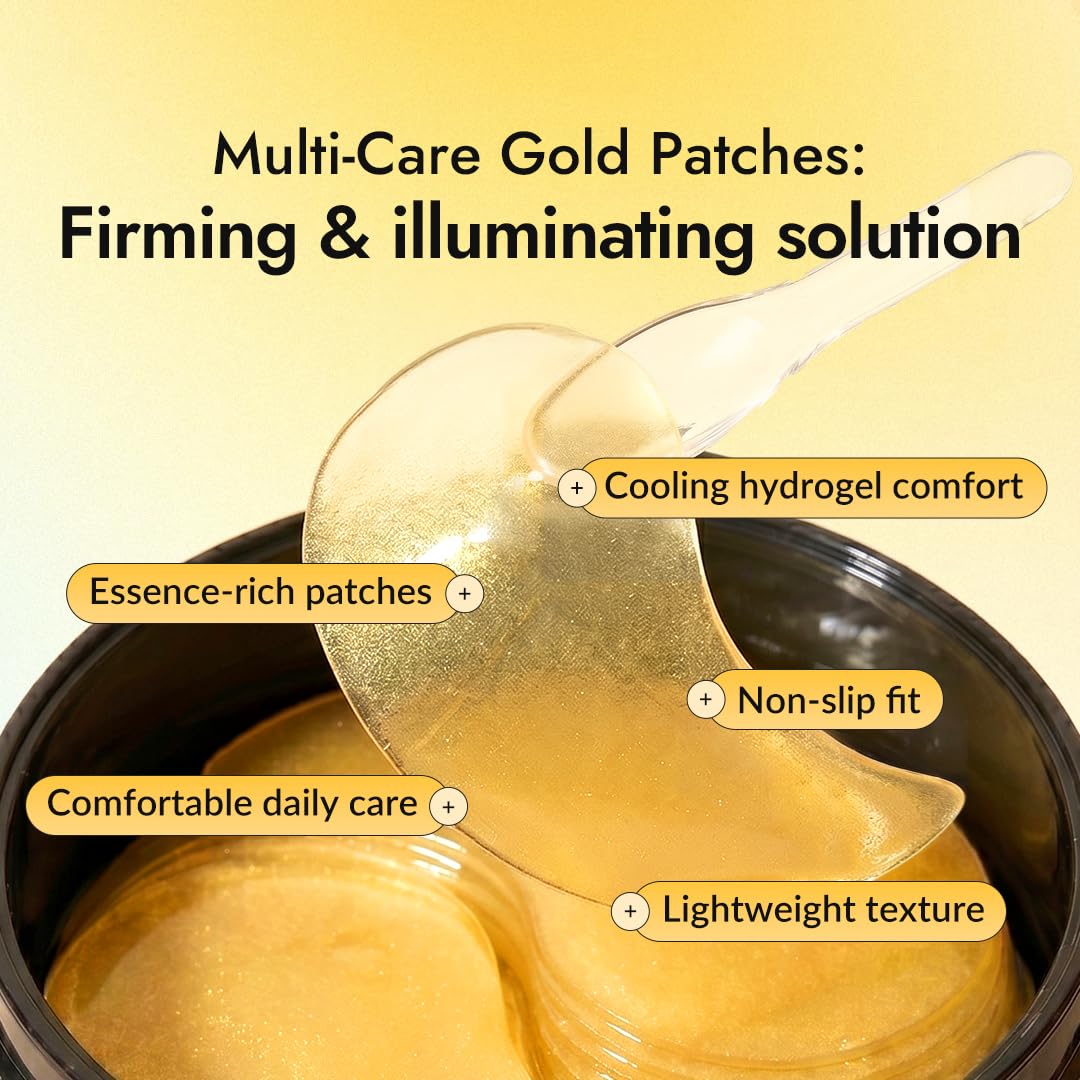 MIZON patch texture with visible 24K gold flakes demonstrating brightening effect